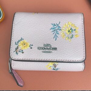 Coach Small TriFold Floral Wallet